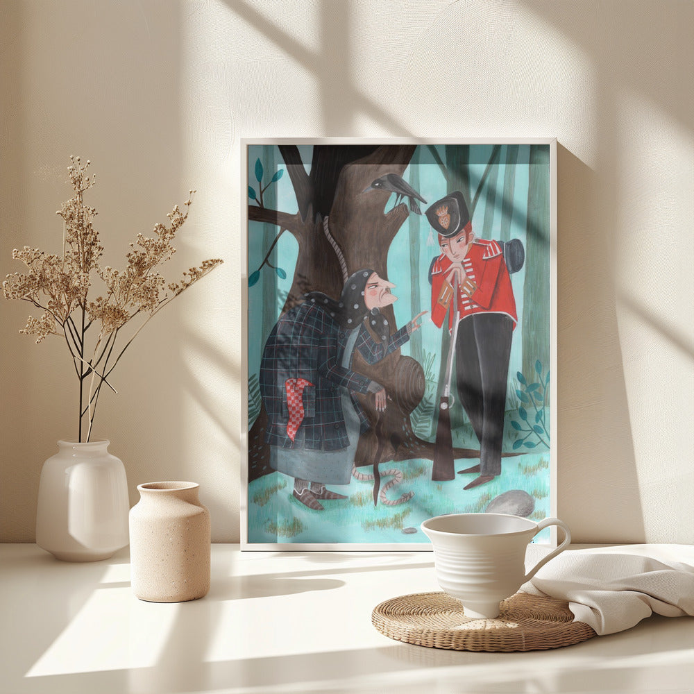 Fairy tale soldier and the witch - Poster / Art Print - interiör