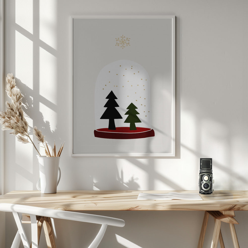 Dancing Snowflakes - Poster / Art Print - interiör
