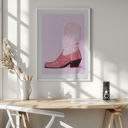 P&amp;c Cowgirlboot - Poster / Art Print - interiör