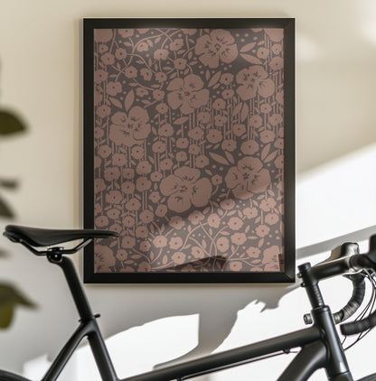 Flower Poem - dark - Poster / Art Print - interiör