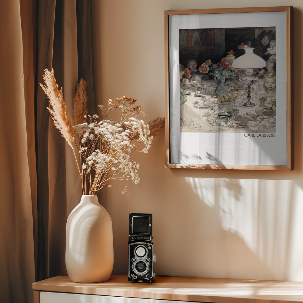 Around the Evening Lamp (1900) - Poster / Art Print - interiör
