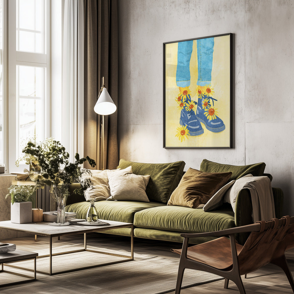 Sunflower Walk - Poster / Art Print - interiör