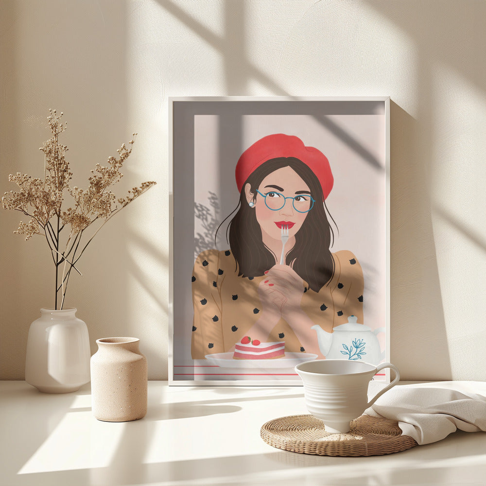 French Cafe - Poster / Art Print - interiör