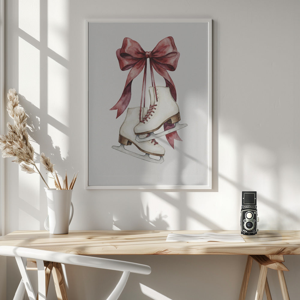 Winter Ribbon Skates - Poster / Art Print - interiör