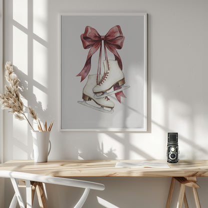 Winter Ribbon Skates - Poster / Art Print - interiör