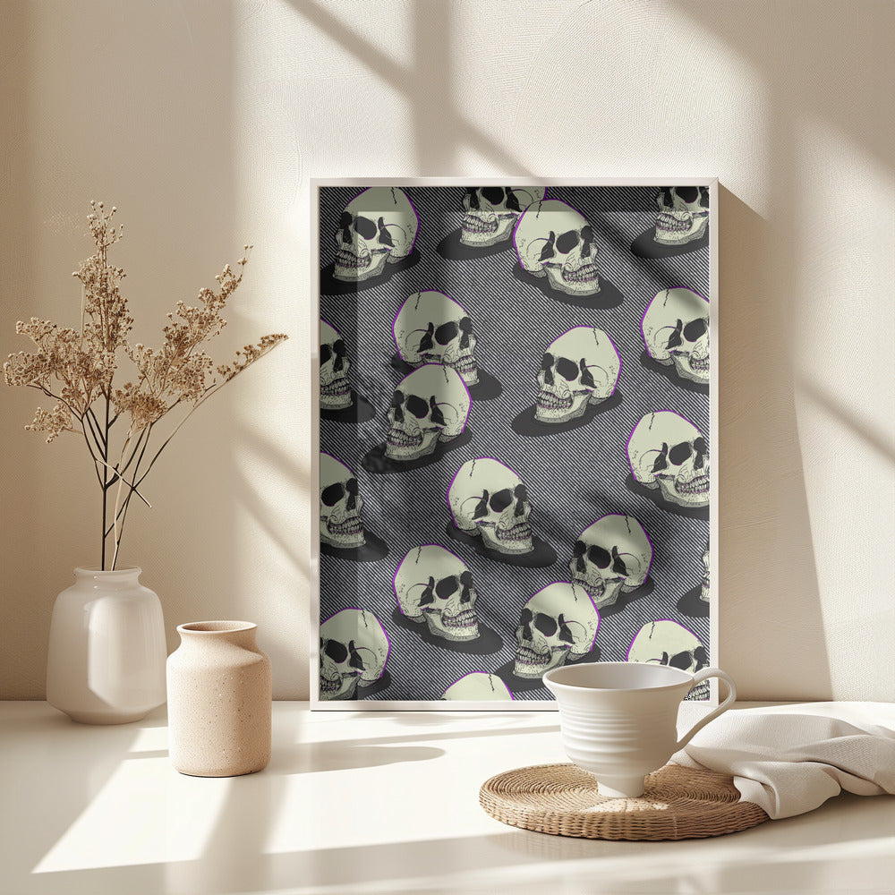 Vintage Style Skulls - Poster / Art Print - interiör