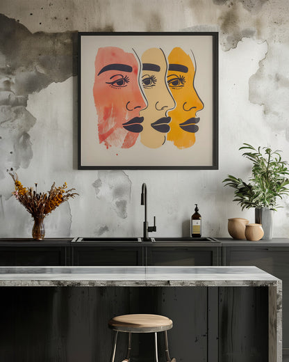 Three Faces - Poster / Art Print - interiör