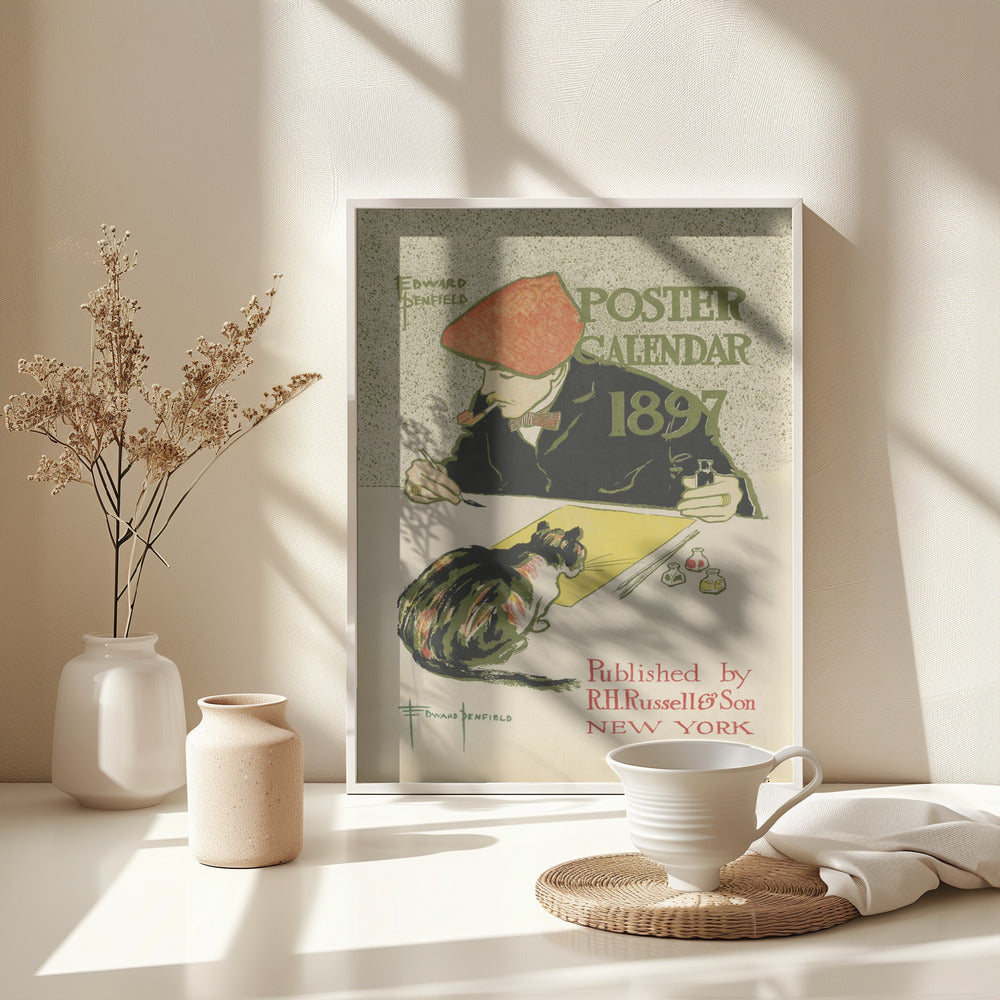 Edward Penfield Self Portrait - Poster / Art Print - interiör