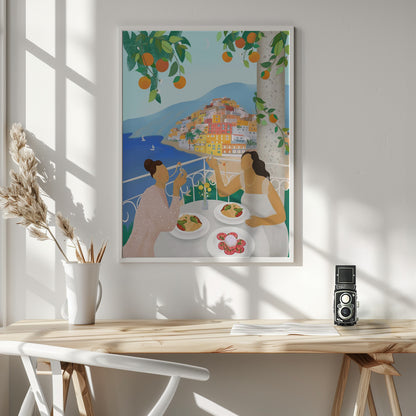 Girls in Positano - Poster / Art Print - interiör