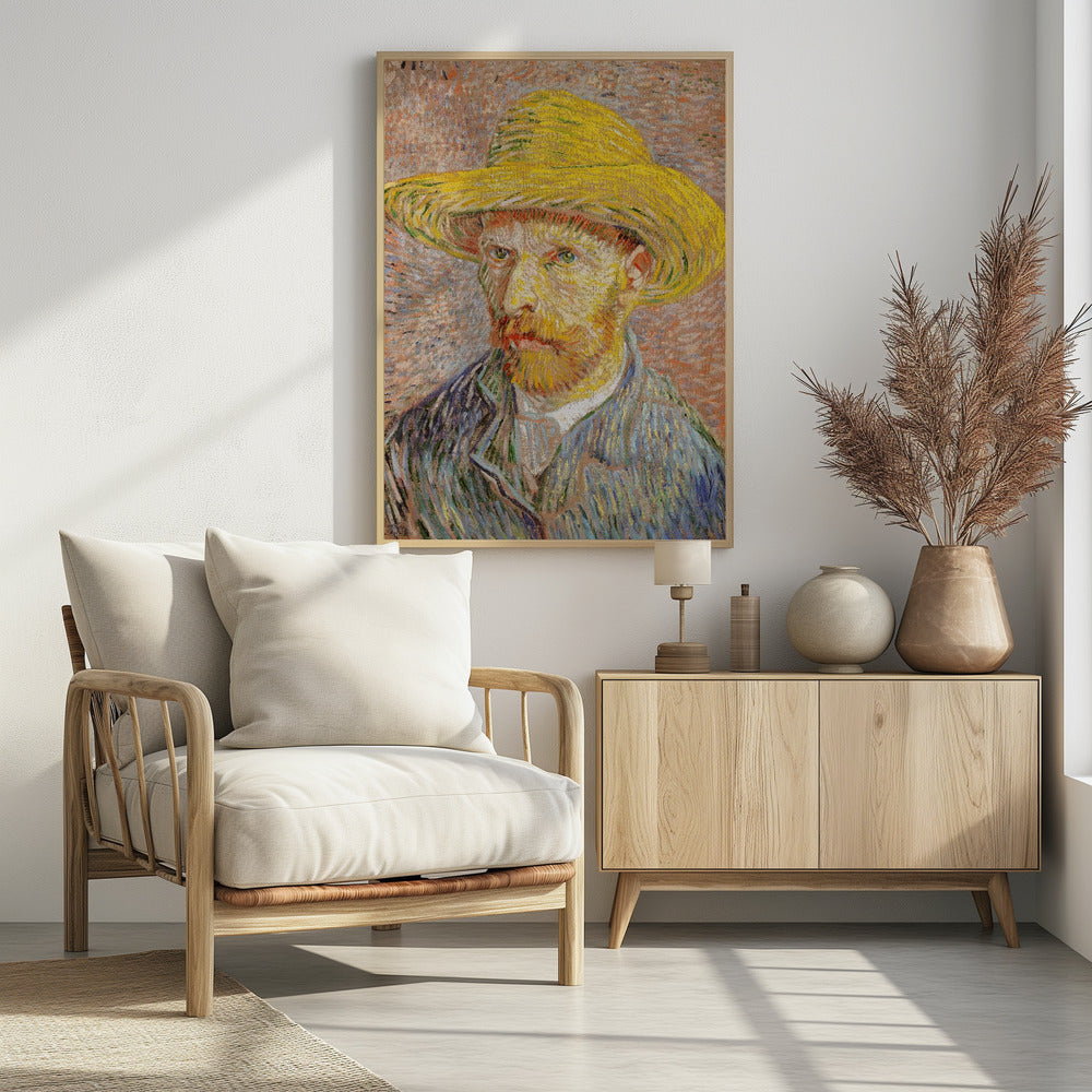 Self Portrait With Straw Hat - Poster / Art Print - interiör