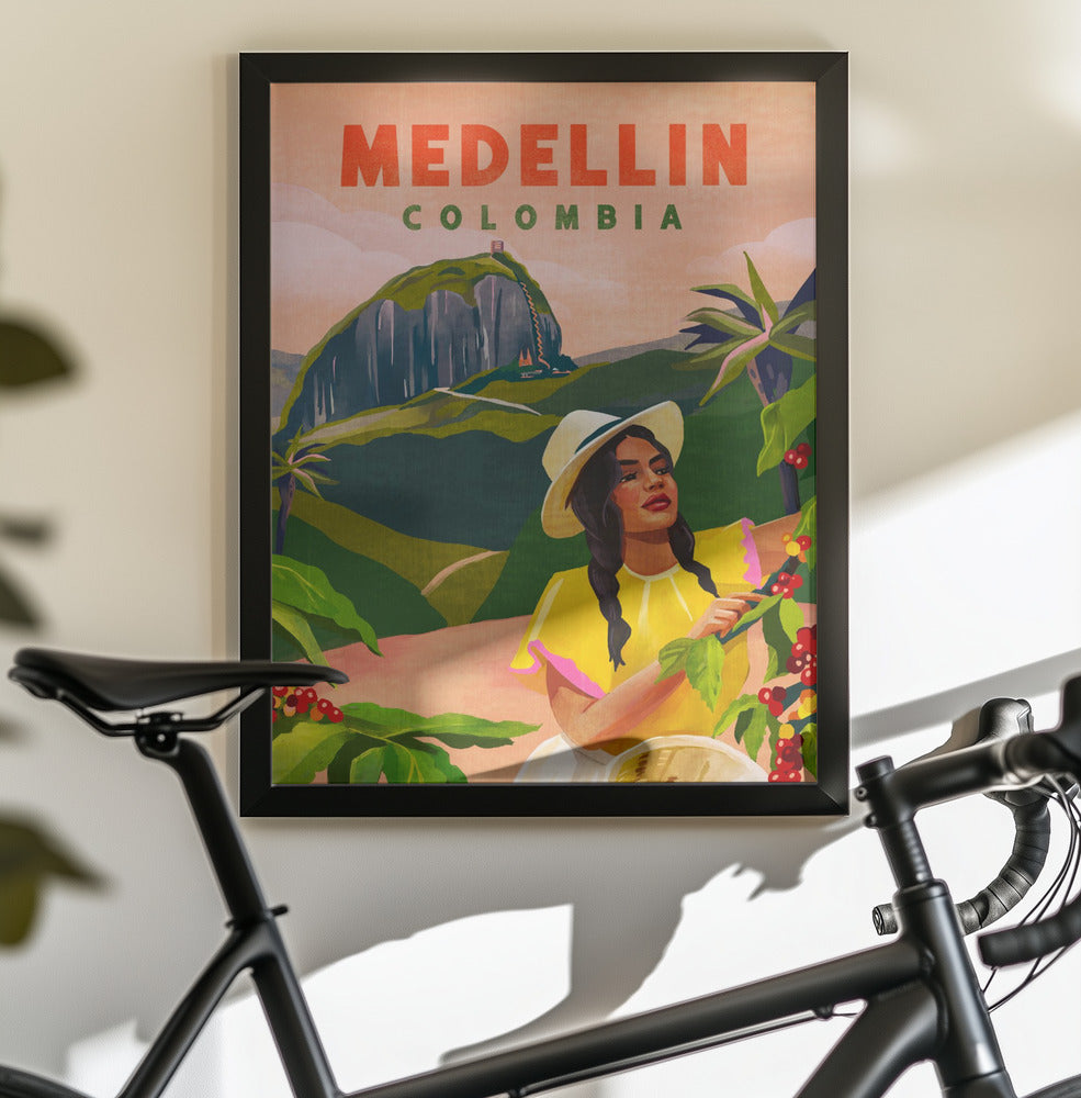 Medellin Colombia Travel Poster - Poster / Art Print - interiör