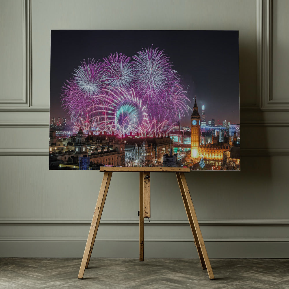 New Year Fireworks - Poster / Art Print - interiör