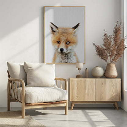 Peekaboo Baby Fox - Poster / Art Print - interiör
