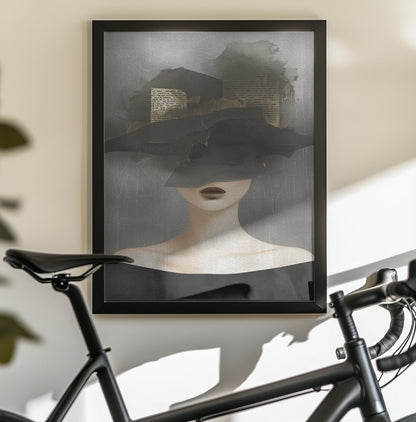 Lady In Hat No 2 - Poster / Art Print - interiör