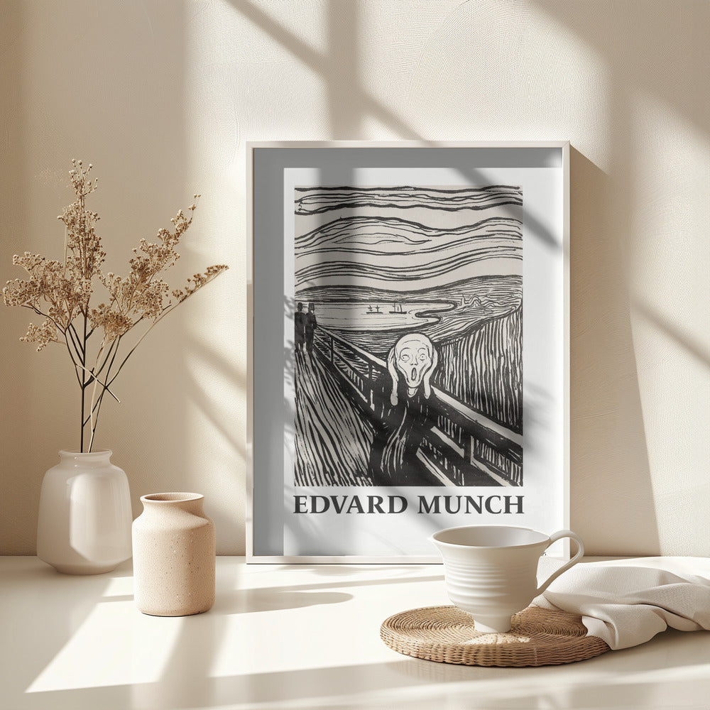 Skriet- The Scream - Monochrome Version - Poster / Art Print - interiör