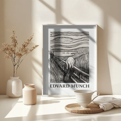 Skriet- The Scream - Monochrome Version - Poster / Art Print - interiör