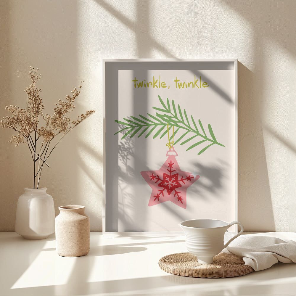 Cheerful twinkle Christmas star - Poster / Art Print - interiör