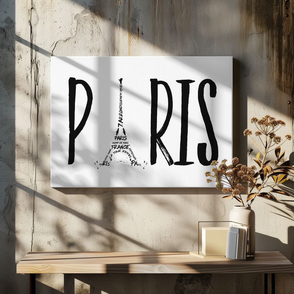 PARIS Typography - Poster / Art Print - interiör