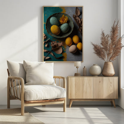 Yellow And Blue Eggs - Poster / Art Print - interiör
