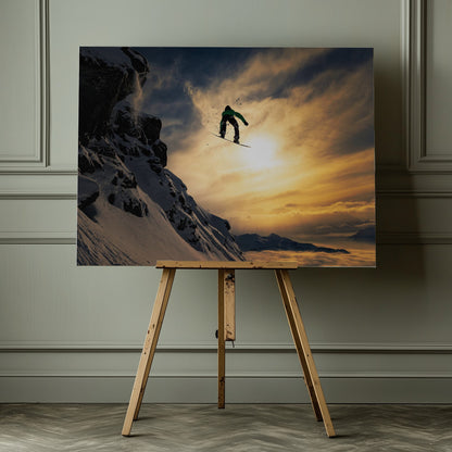 Sunset Snowboarding - Poster / Art Print - interiör