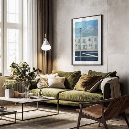 Alpes Maritimes With Palm Tree - Poster / Art Print - interiör