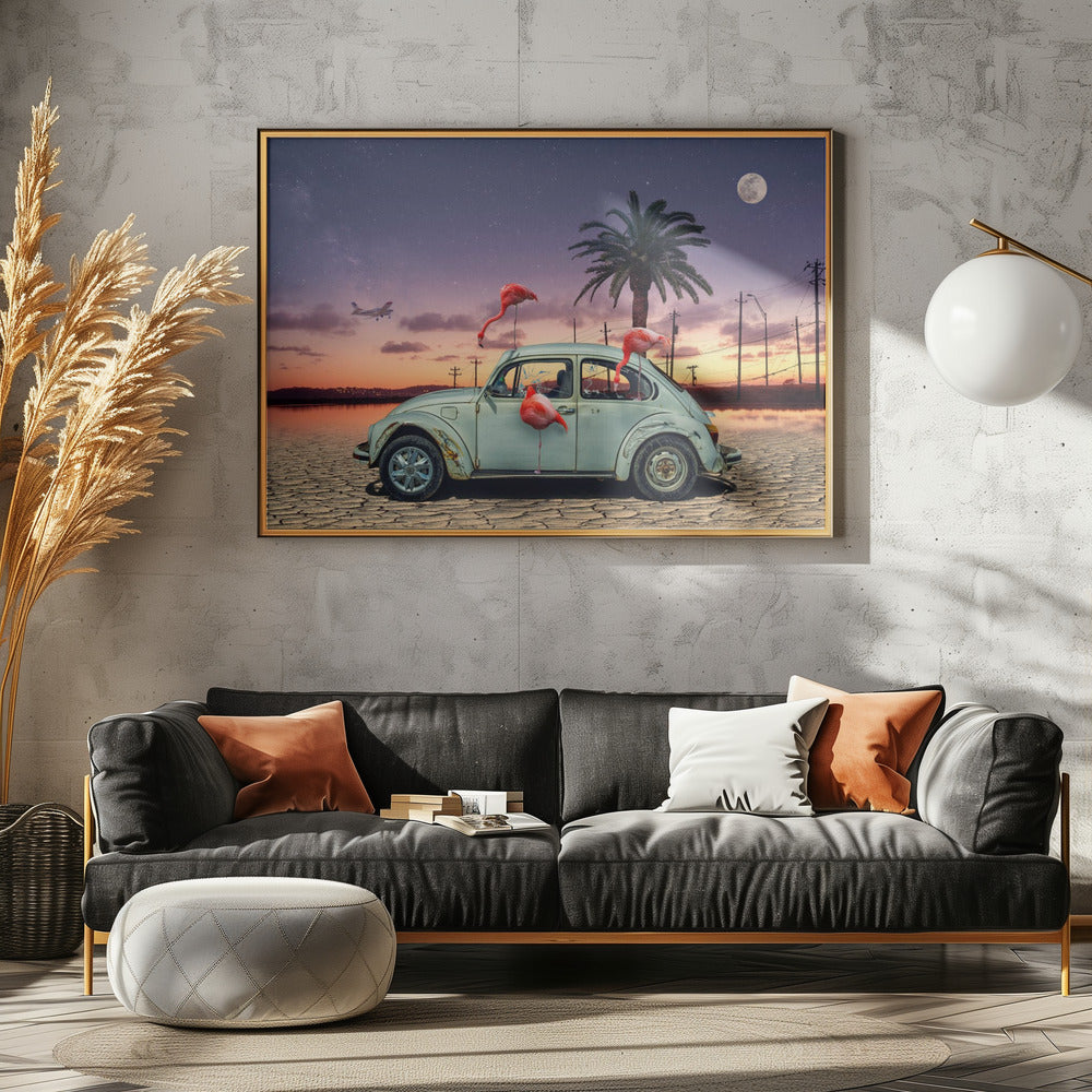 Flamingos Ate My Car - Poster / Art Print - interiör