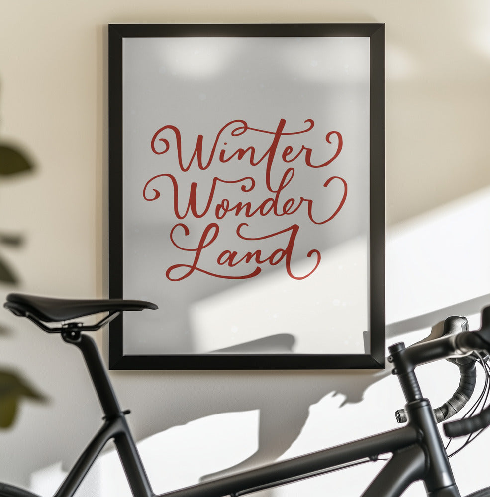 Winter Wonderland Text (green), Christmas Noël Holiday Winter Quote Typography Lettering - Poster / Art Print - interiör
