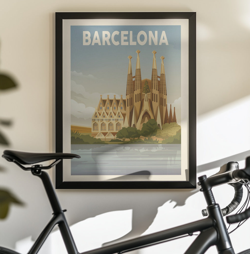 Barcelona Travel Print - Poster / Art Print - interiör