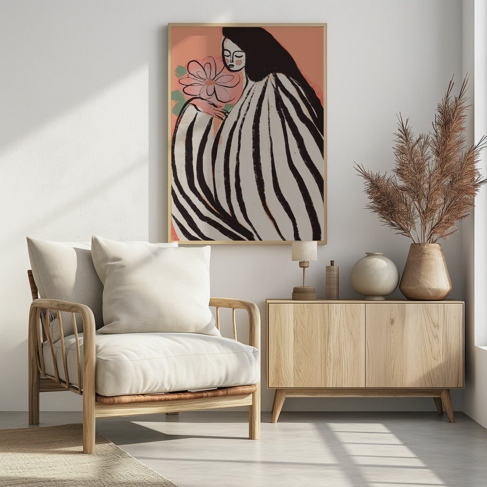 A Silent Moment (Peach) - Poster / Art Print - interiör