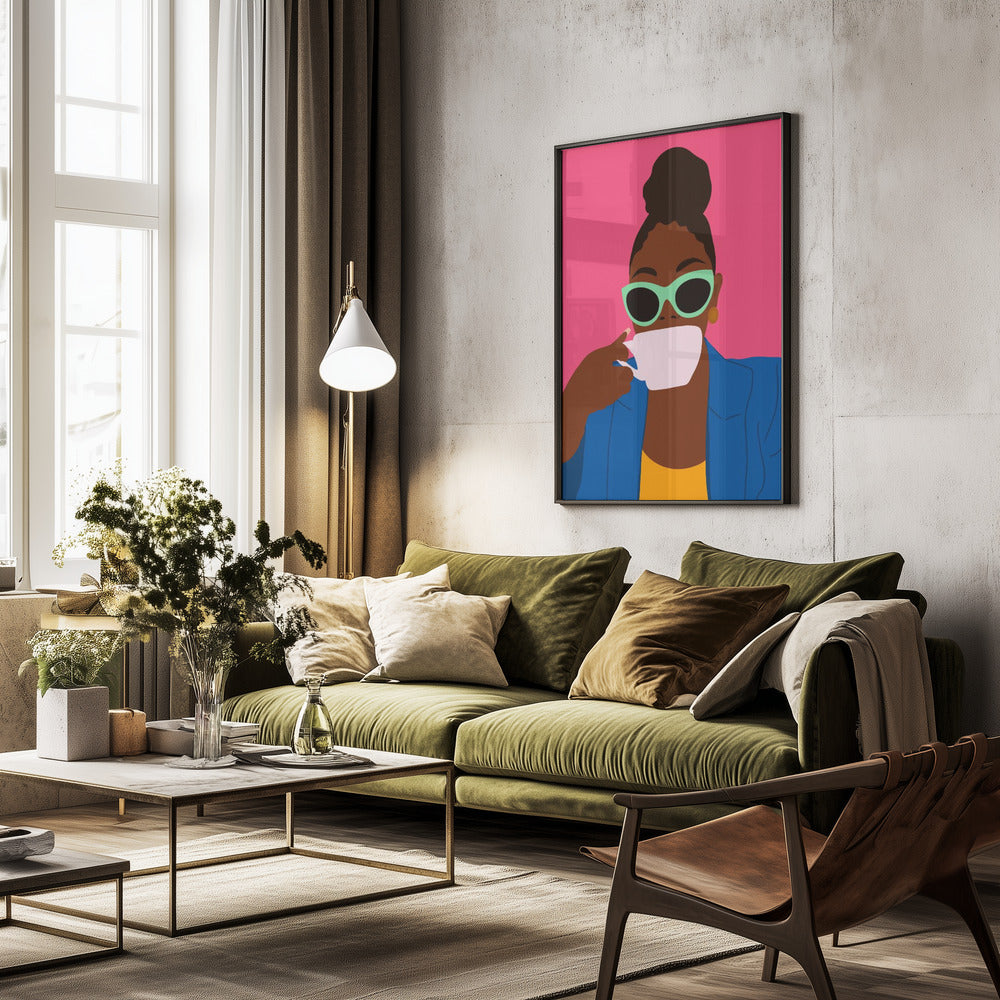 Women Drinking Coffee - Poster / Art Print - interiör