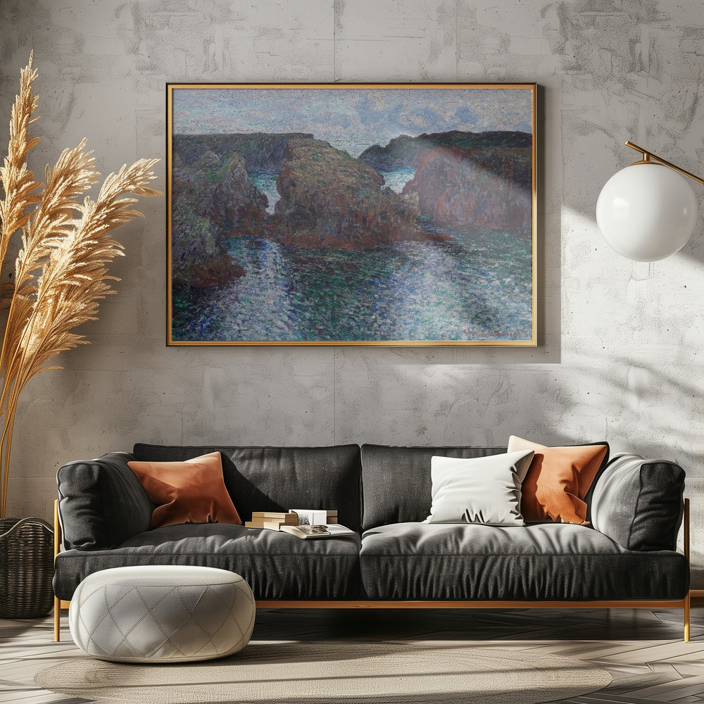 Rocks At Port Goulphar, Belle Île (1886) By Claude Monet - Poster / Art Print - interiör