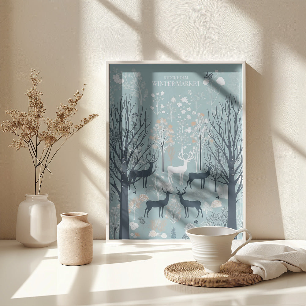 Stockholm Winter Market - Poster / Art Print - interiör