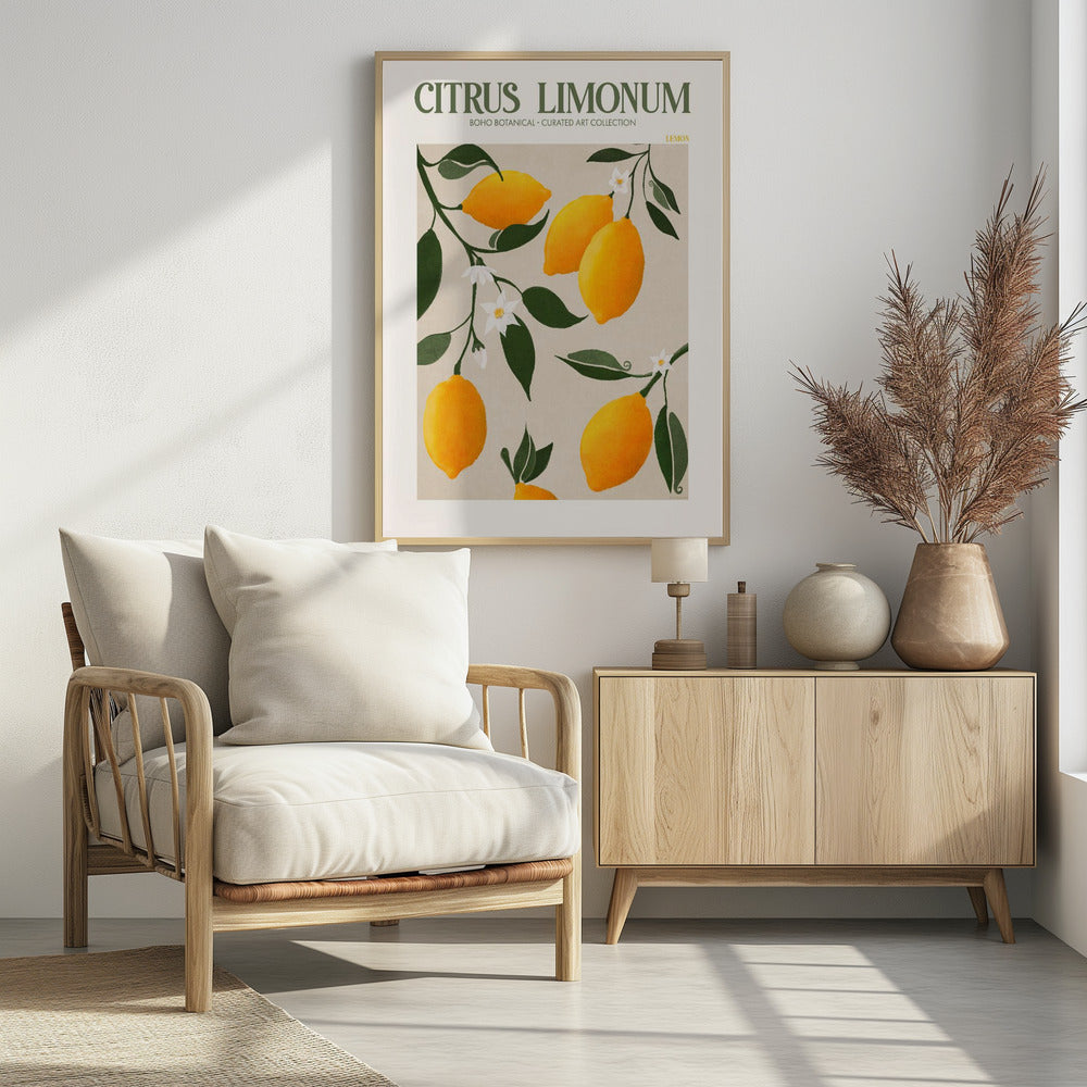 Citrus Limonum - Lemon - Poster / Art Print - interiör