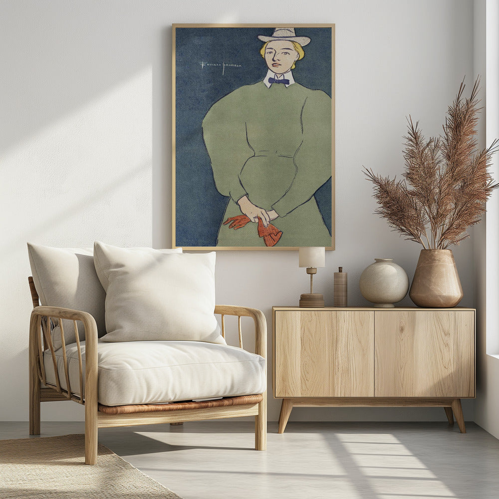 Woman Holding Gloves (1896) - Poster / Art Print - interiör