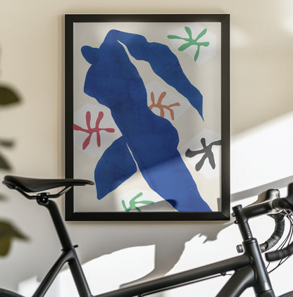Abstract Blue Figure - Poster / Art Print - interiör