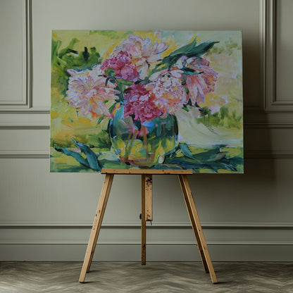 Peonies in a vase - Poster / Art Print - interiör