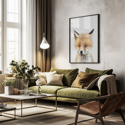 Peekaboo Baby Fox - Poster / Art Print - interiör