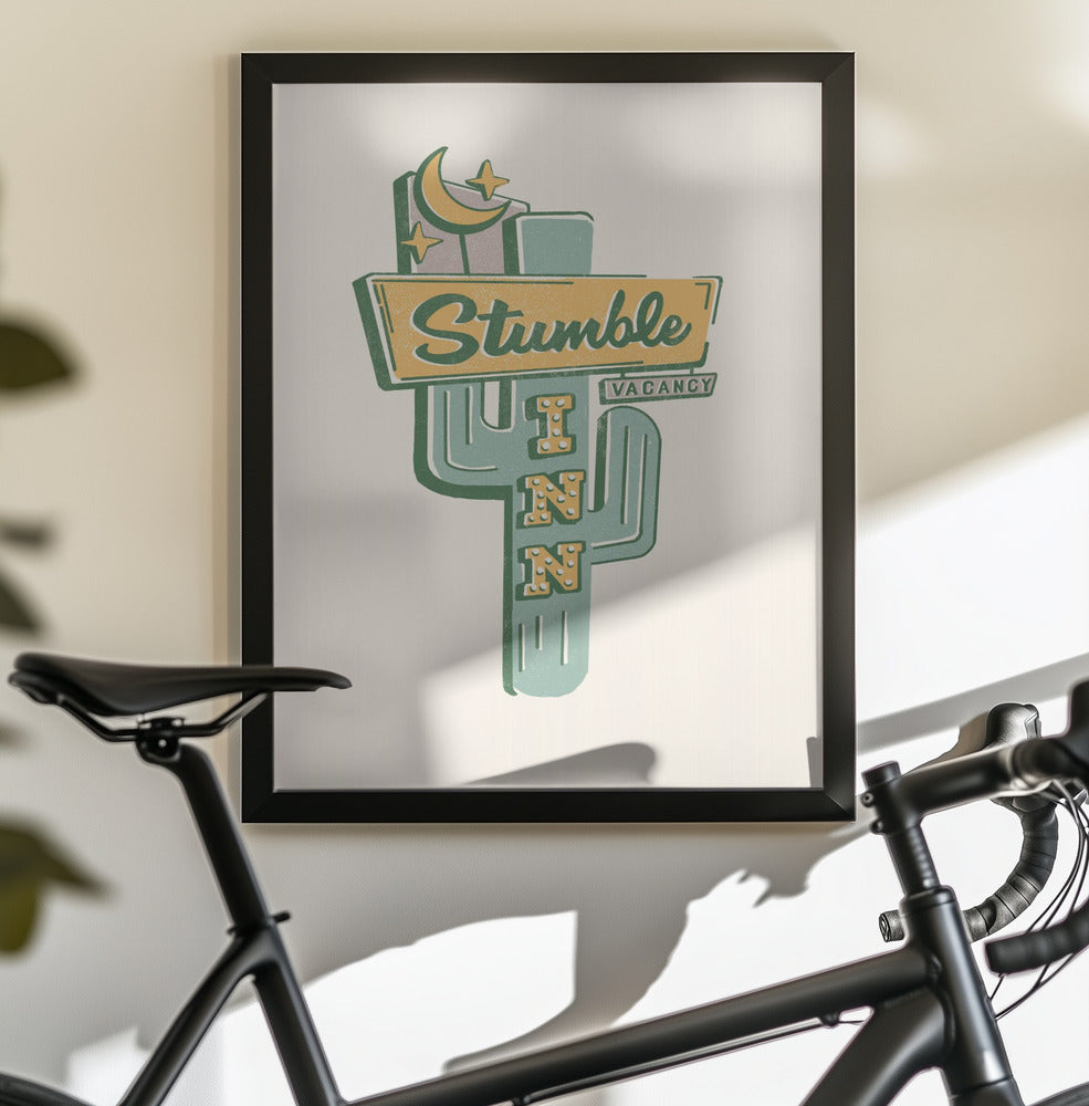 Stumble Inn Southwestern Roadside Motel Art - Poster / Art Print - interiör