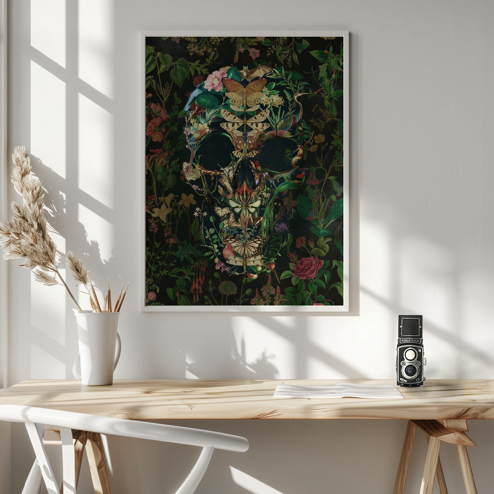 Papillon Skull - Poster / Art Print - interiör