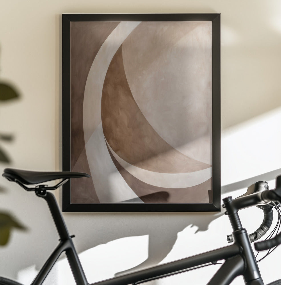 Abstract Art Beige Brown Geo Abstract - Poster / Art Print - interiör