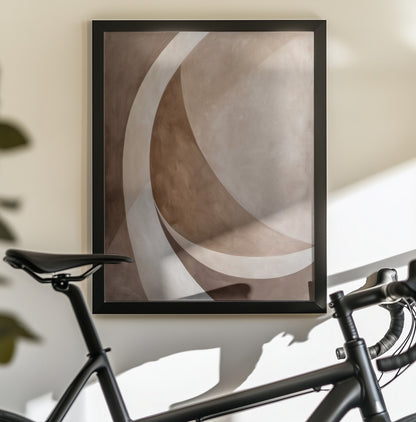 Abstract Art Beige Brown Geo Abstract - Poster / Art Print - interiör