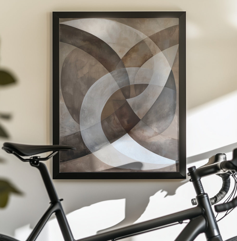 Abstract Art Beige Brown Geo Abstract - Poster / Art Print - interiör