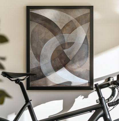 Abstract Art Beige Brown Geo Abstract - Poster / Art Print - interiör