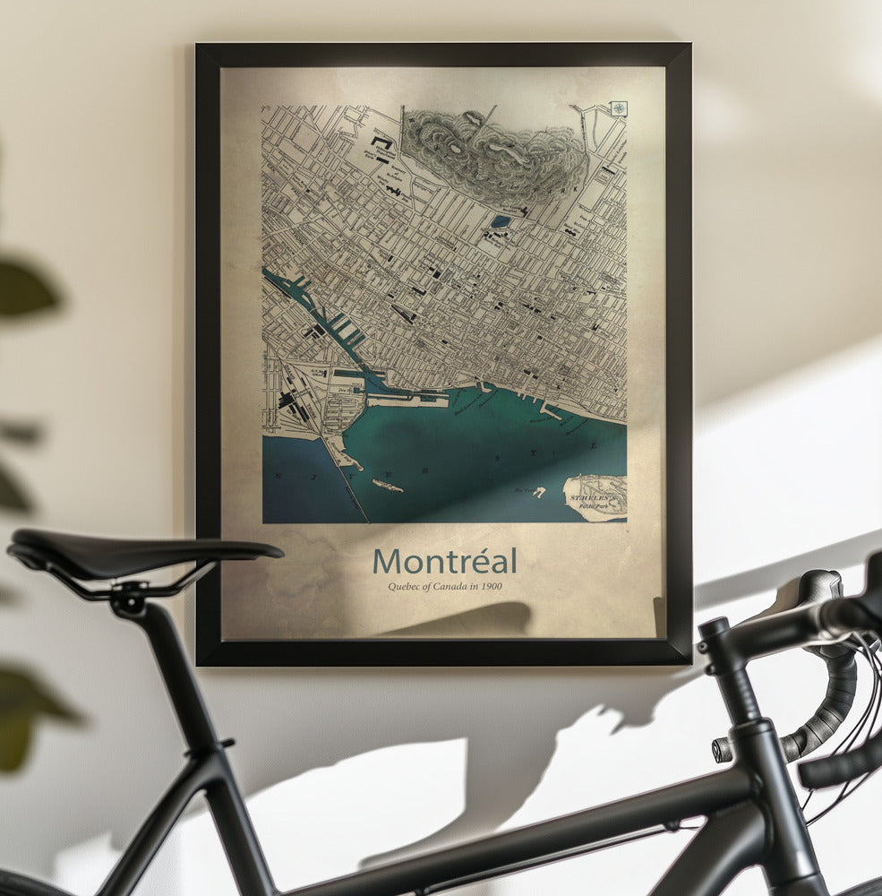Montreal karta - Poster / Art Print - interiör