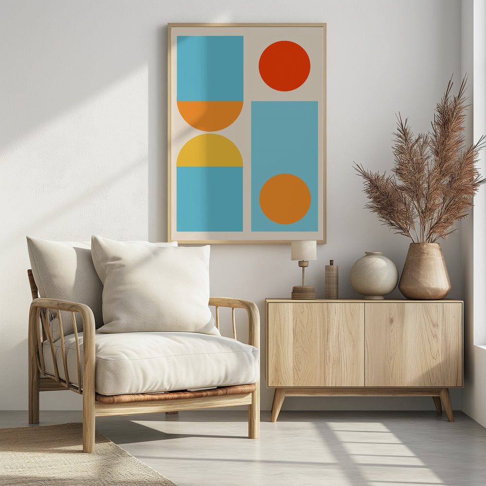 Bright Minimal Shapes Series #4 - Poster / Art Print - interiör