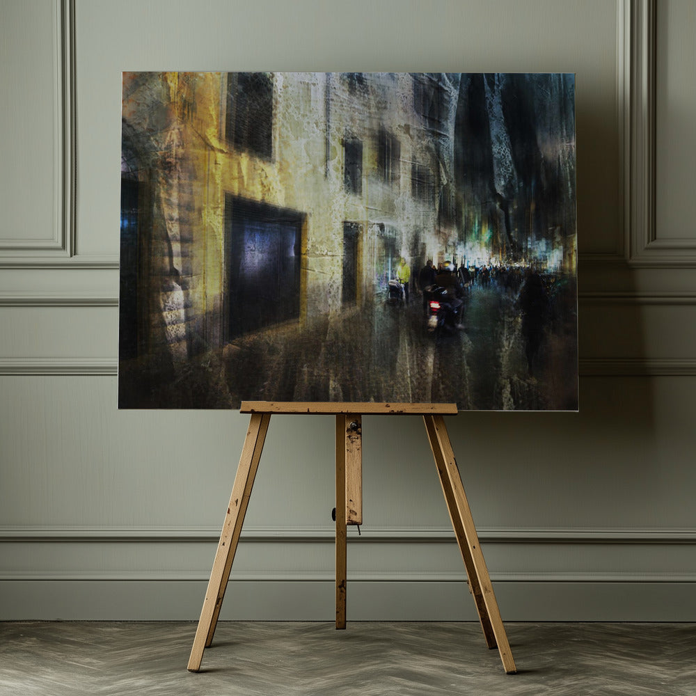 Biker on the alley - Poster / Art Print - interiör