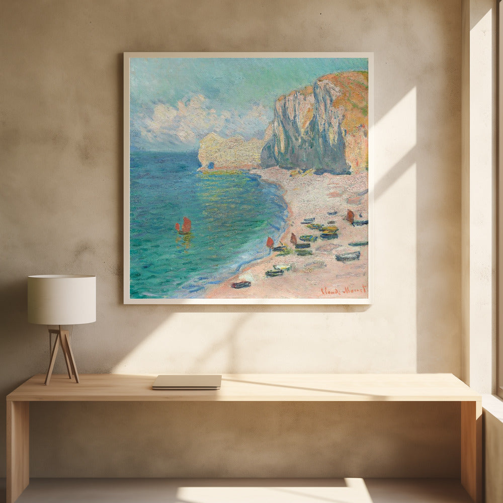 The Beach and the Falaise D'amont (1885) By Claude Monet. - Poster / Art Print - interiör