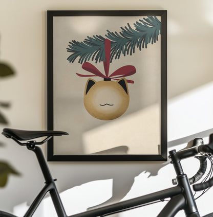 Meowry bauble godl/tan - Poster / Art Print - interiör