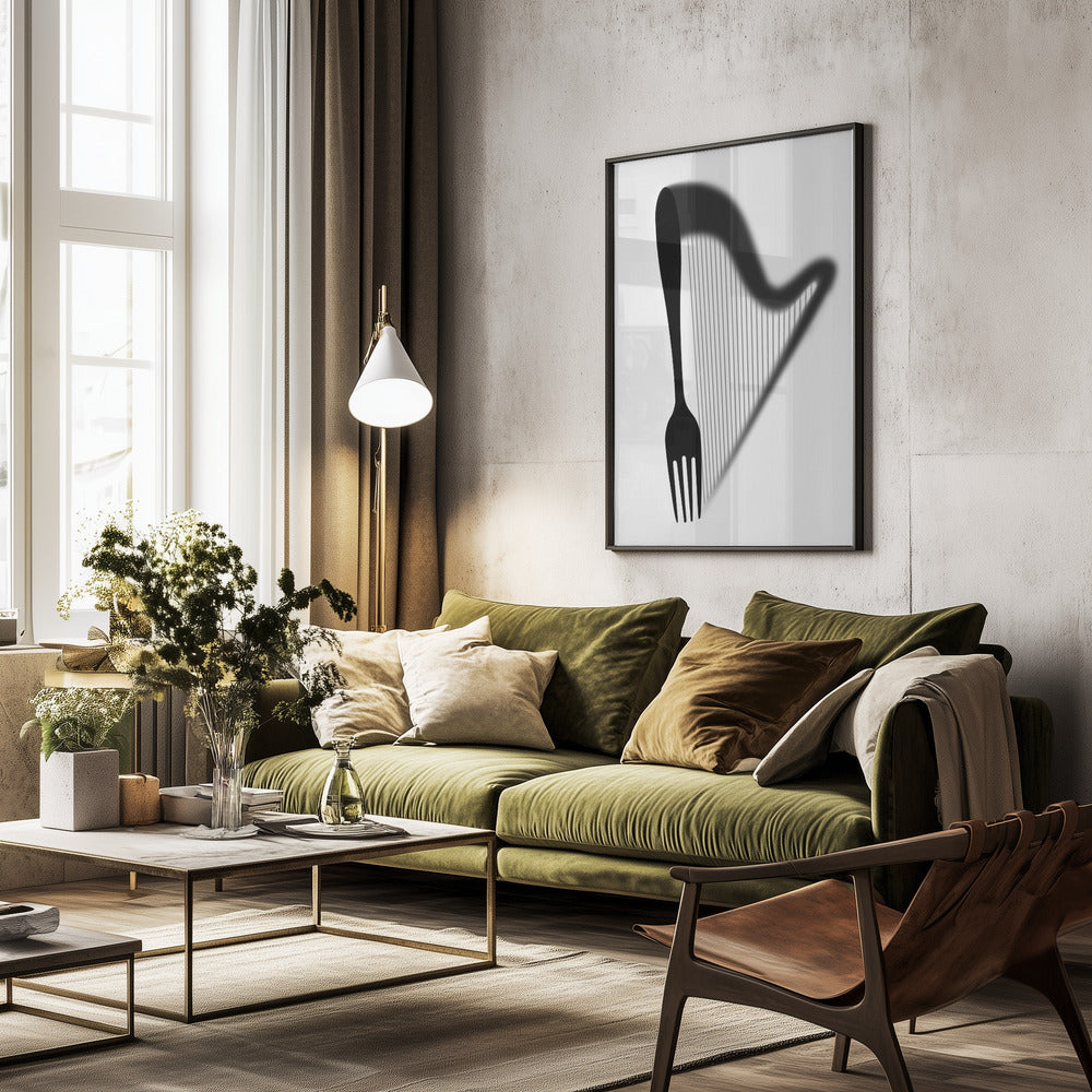 Harp - Poster / Art Print - interiör