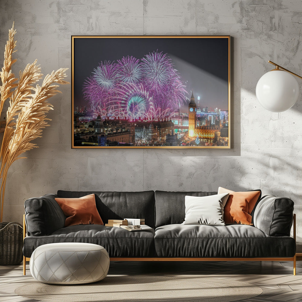 New Year Fireworks - Poster / Art Print - interiör